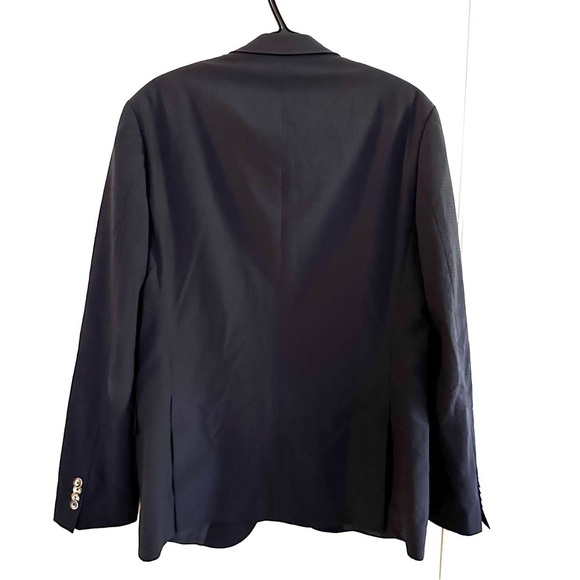 BOSS Hugo Boss Navy Blue 100% Virgin Wool Blazer Jacket 40R EUC Lightweight - Picture 2 of 9